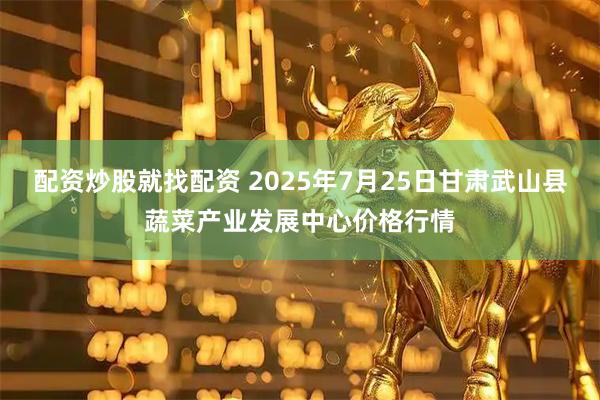 配资炒股就找配资 2025年7月25日甘肃武山县蔬菜产业发展中心价格行情